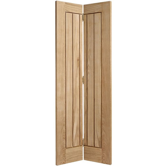 Mexicano Solid Core Internal Bifold Door - Unfinished - 1981 x 762mm Oak BFOMEX30