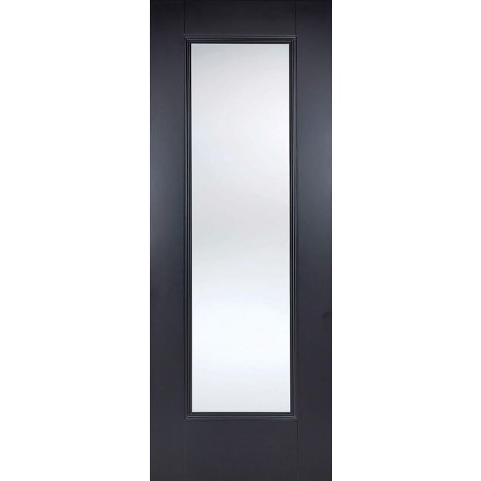 LPD Eindhoven 1L Glazed Internal Door 1981 x 762mm Black Primed Plus