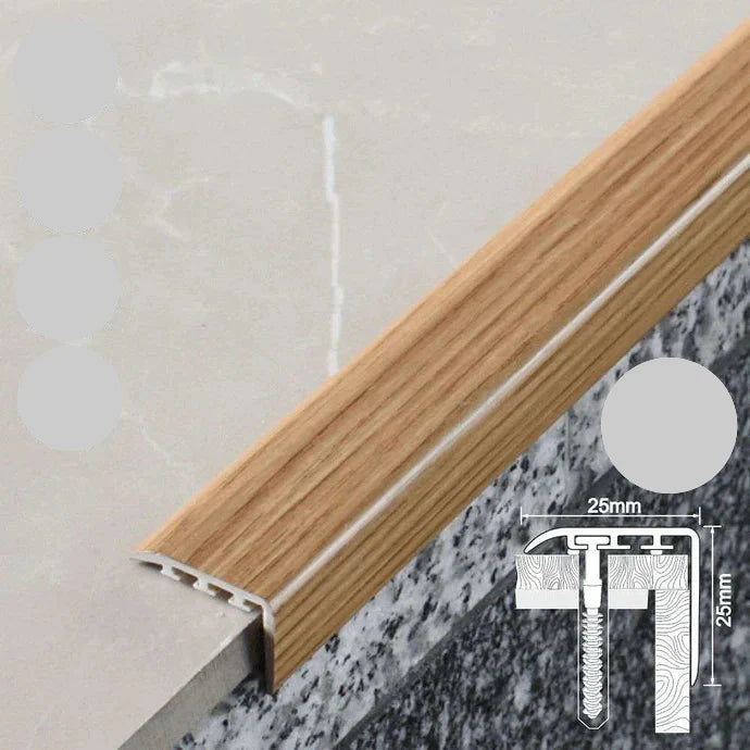 D-K0300 PVC Wood Effect Stair Nosing Edge Trim – 25 x 25mm UPVC Step Protector Oak 3E 2.0m
