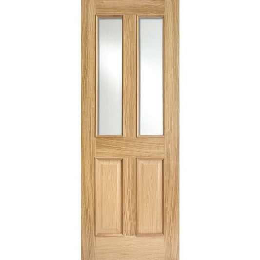 Richmond Solid Core Internal Door - Unfinished - RM2S Clear Bevelled Glazing 2032 x 813mm Oak ORICRMSG32
