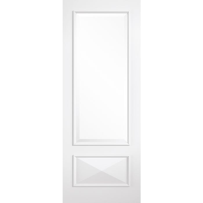 LPD Knightsbridge 1L Clear Bevelled Glazed Internal Door 1981 x 762mm White Primed Plus