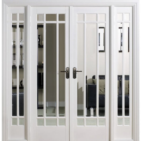 LPD Manhattan W6 Clear Bevelled Glazed Internal Room Divider Set 2031 x 1904mm Primed White