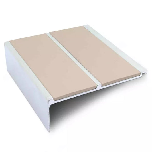 NHD11 91 x 32mm Aluminium Non-Slip Stair Nosing – Wide Safety Edge Beige