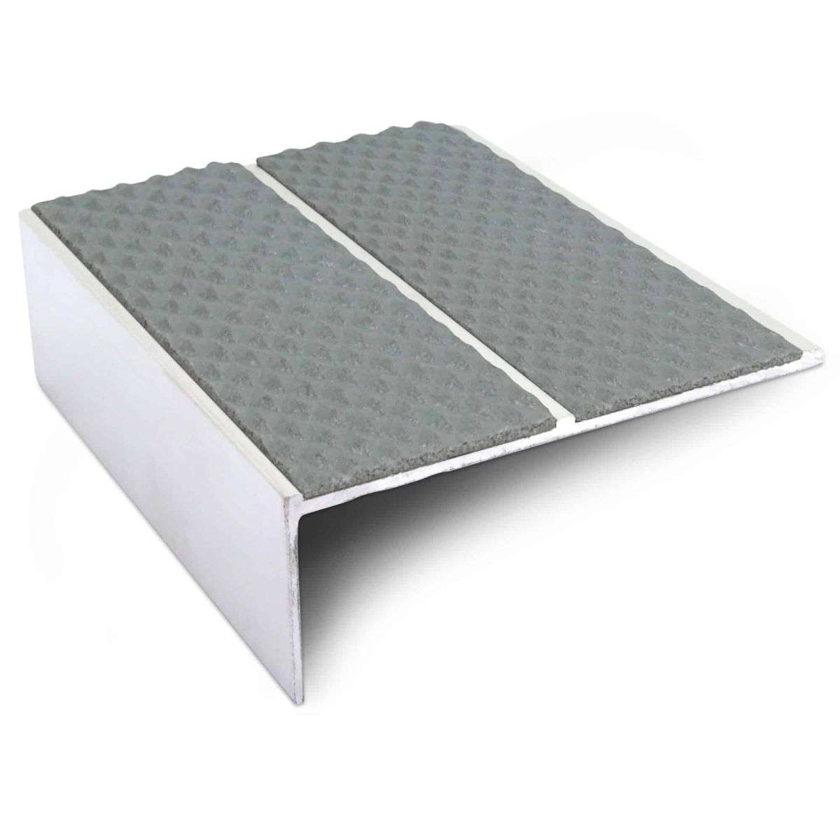 NSL09 Tredsafe 85 x 32mm Aluminium Stair Nosing with PVC Anti-Slip Insert Dolphin Grey Tredsafe