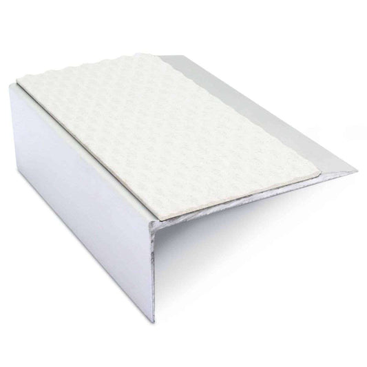 NSL15 66x32mm Tredsafe Aluminium Stair Edge with Anti-Slip PVC Insert White Tredsafe