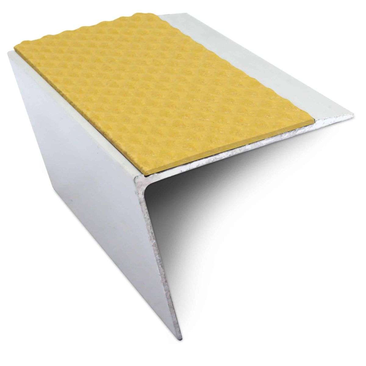NSL26 67x55mm Tredsafe Aluminium Stair Nosing with DDA-Compliant PVC Insert Yellow Tredsafe