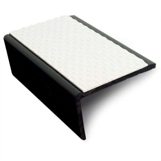 NSP – 56 x 32.5mm Slimline Hard Nose PVC Tredsafe Non Slip Stair Nosing White Tredsafe