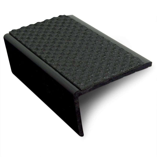 NSP 56x32.5mm Slimline Hard Nose PVC Stair Nosing – Non-Slip Profile Black Tredsafe