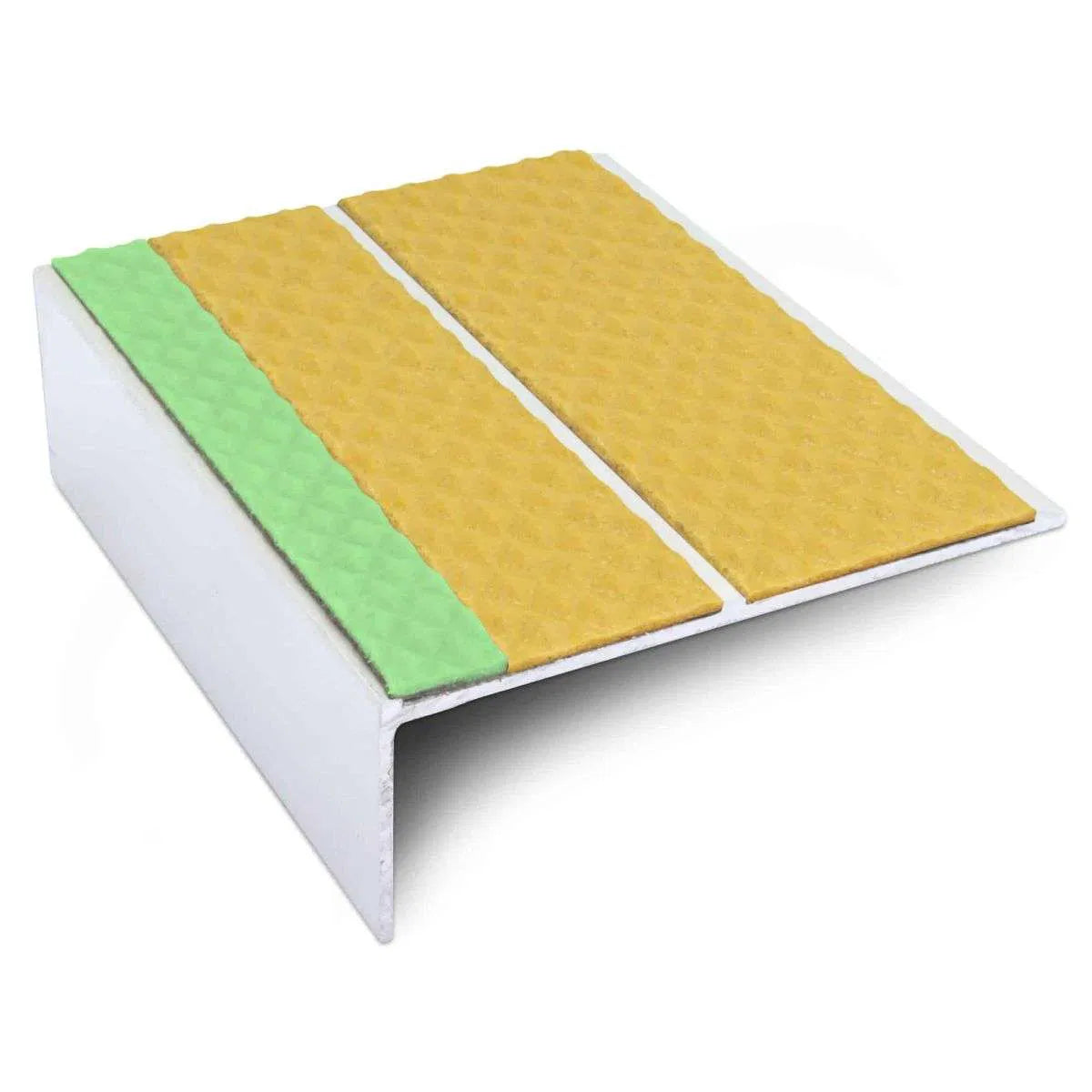 ASL09 Tredsafe 85x30mm Aluminium Non Slip Stair Nosing Edge Trim With Pvc Insert Yellow Tredsafe