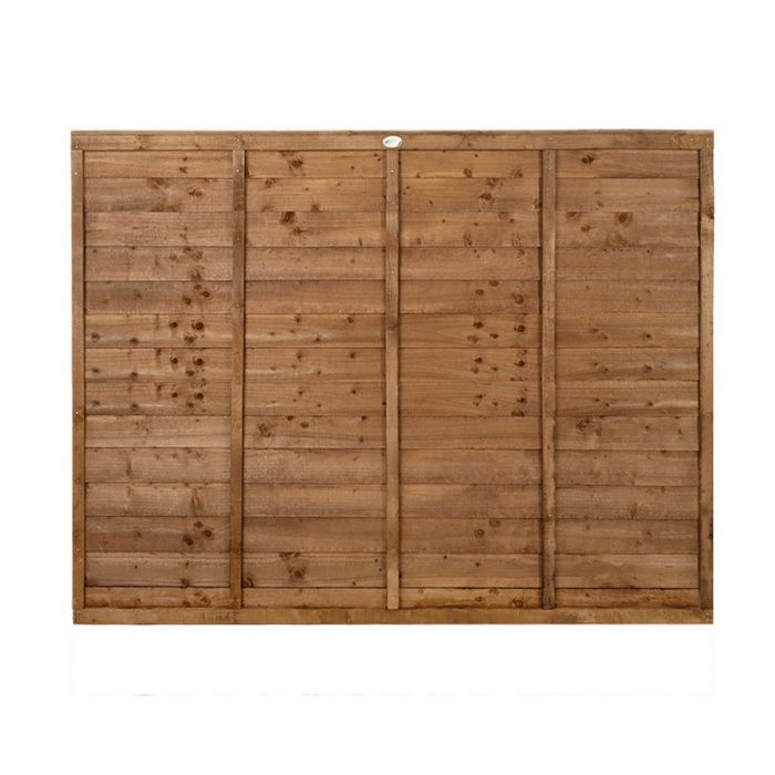 Forest Pressure Treated Superlap Fence Panel 6ft x 5ft (1.83m x 1.52m) Brown - Pack of 3