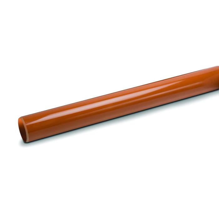 Polypipe 110mm Plain Ended Underground Pipe - 6mtr - Terracotta - UG460