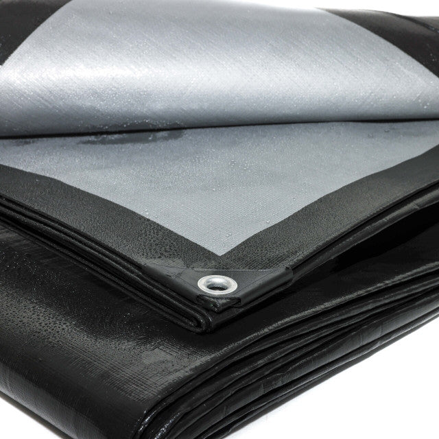 270gsm Black Silver Heavy Duty Tarpaulin – Waterproof UV-Proof Cover