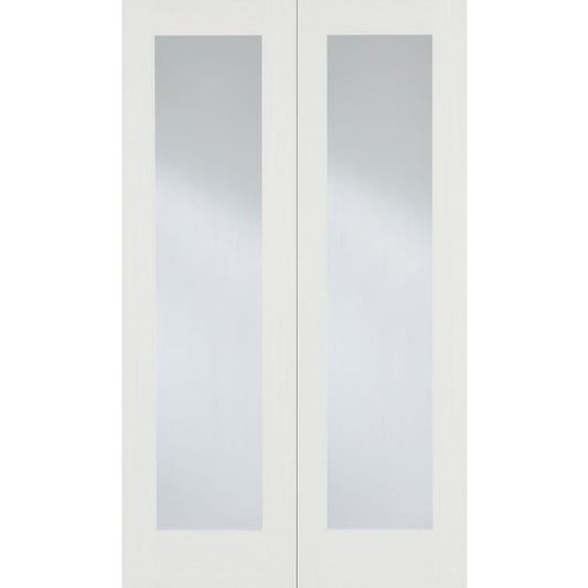 LPD Pattern 20 Glazed Internal Door Pairs 1981 x 1067mm Primed White