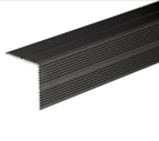A34 35 x 35mm Anodised Aluminium Self Adhesive Non Slip Ribbed Treads Stair Nosing Edge Trim Black