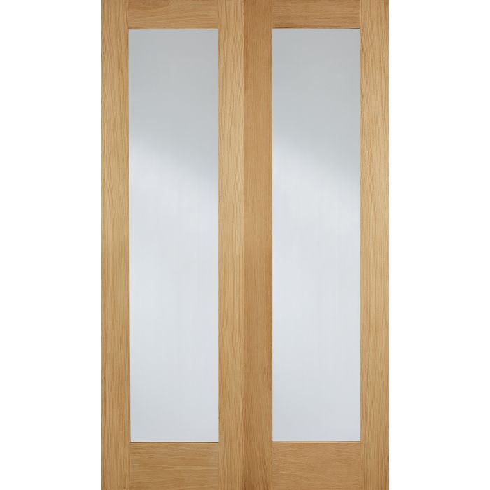 LPD Pattern 20 Glazed Internal Door Pairs 1981 x 1372mm Unfinished Oak