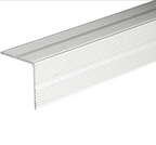 A34 35 x 35mm Anodised Aluminium Self Adhesive Non Slip Ribbed Treads Stair Nosing Edge Trim Silver