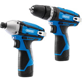 Draper 12V Cordless Combi Drill & Impact Driver Twin Kit 2 x 1.5Ah