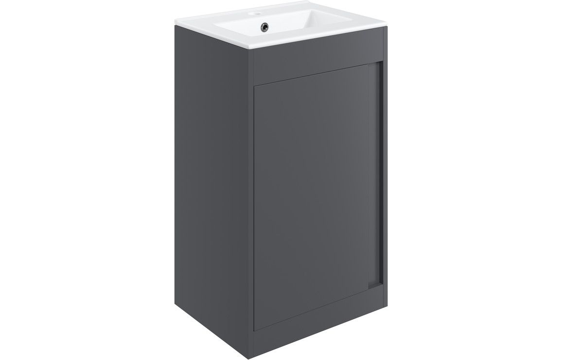 Farnham 510mm Wall Hung Unit (Basin Included) - Matt Graphite Grey