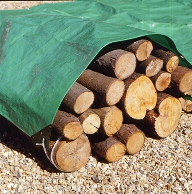 140gsm Waterproof Tarpaulin Green/Silver – Heavy-Duty Cover