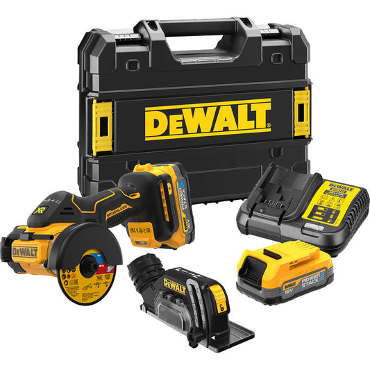 DeWalt Powerstack 18V XR Brushless 76mm Cut Off Saw Kit 2 x Batteries