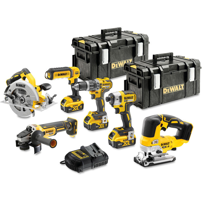 DeWalt 18V XR 18v Brushless 6 Piece Kit 3 x 5.0Ah