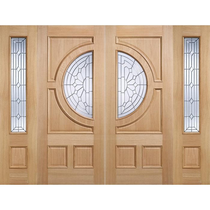 LPD Empress Zinc Clear Bevelled Glazed External Door 1981 x 838mm Unfinished Oak