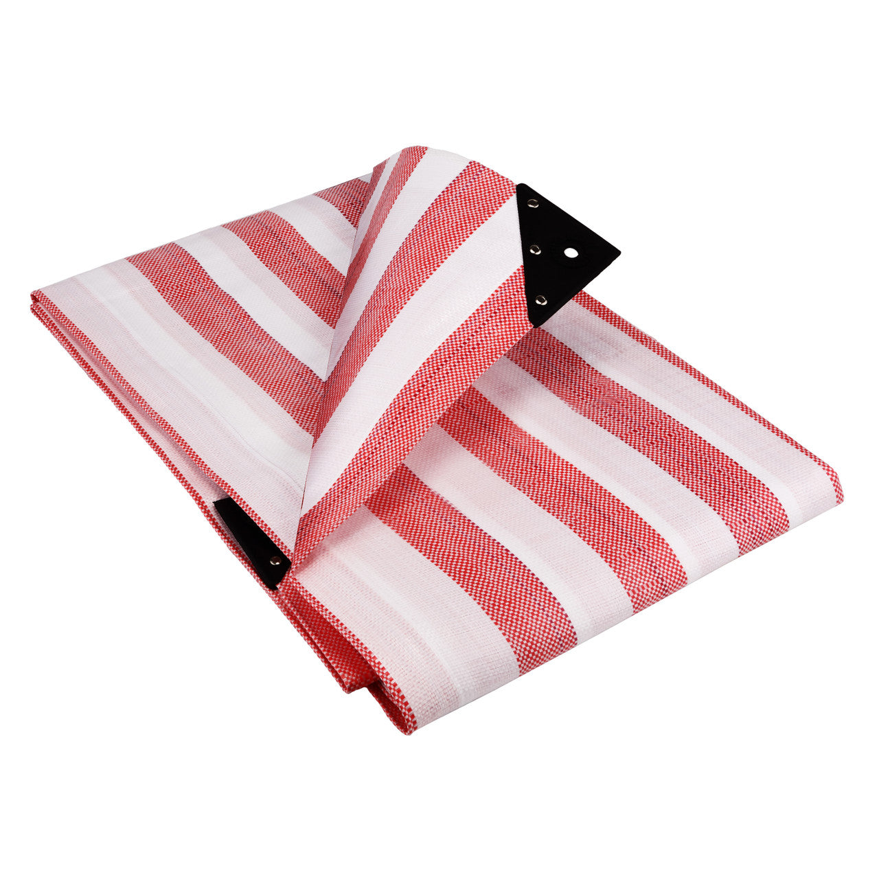 170gsm Striped Waterproof Tarpaulin – Heavy-Duty Market Cover Red White