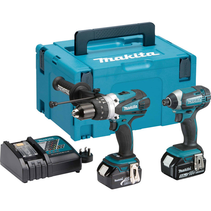Makita DLX2145TJ 18V LXT Combi Drill & Impact Driver Twin Kit 2 x 5.0Ah