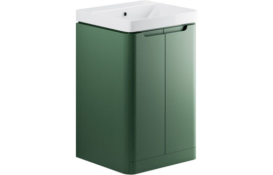 Stanton 500mm 2 Door Floor Standing Cloakroom Basin Unit (Basin Included) - Matt Sage Green