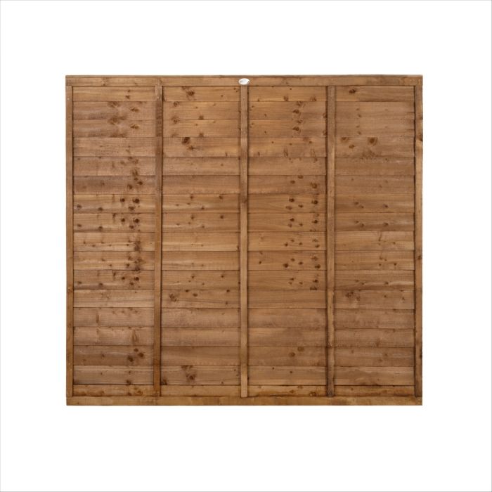 Forest Pressure Treated Superlap Fence Panel 6ft x 6ft (1.83m x 1.83m) Brown - Pack of 4
