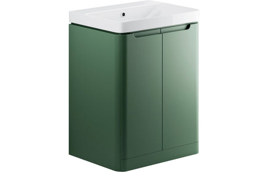 Stanton 600mm 2 Door Floor Standing Basin Unit (Basin Included) - Matt Sage Green