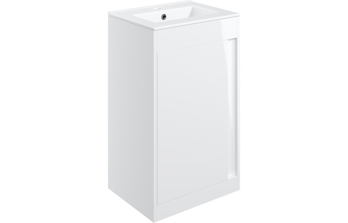 Farnham 510mm Floor Standing Unit (Basin Included) - White Gloss