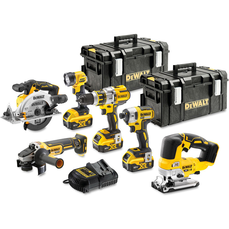 DeWalt 18V XR 18v Brushless 6 Piece Kit 3 x 5.0Ah