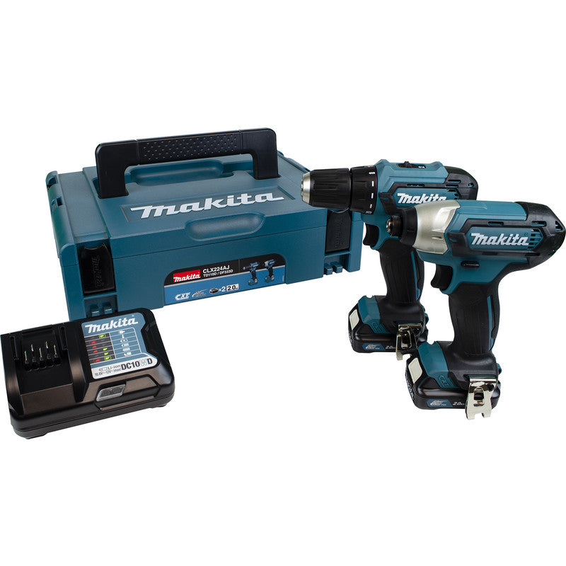 Makita CLX224AJ 12V CXT Max Drill Driver & Impact Driver Kit 2 x 2.0Ah