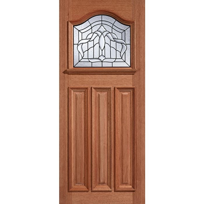 LPD Estate Crown Leaded 1L Glazed M&T External Door 2032 x 813mm Unfinished Hardwood