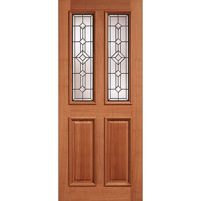 LPD Derby Leaded 2L Glazed M&T External Door 1981 x 838mm Unfinished Hardwood