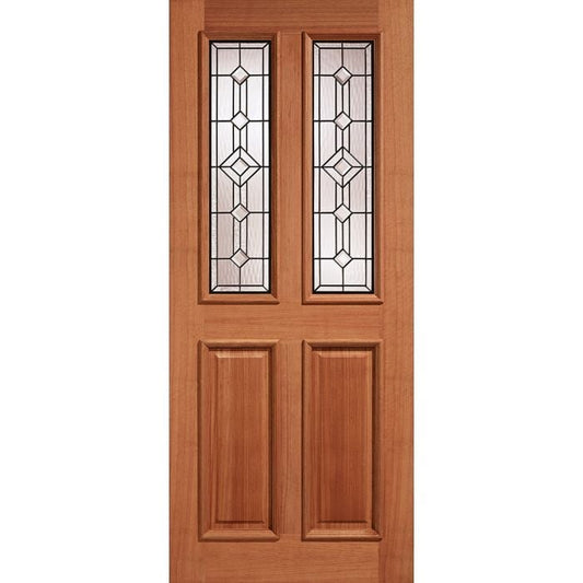 LPD Derby Leaded 2L Glazed M&T External Door 1981 x 838mm Unfinished Hardwood