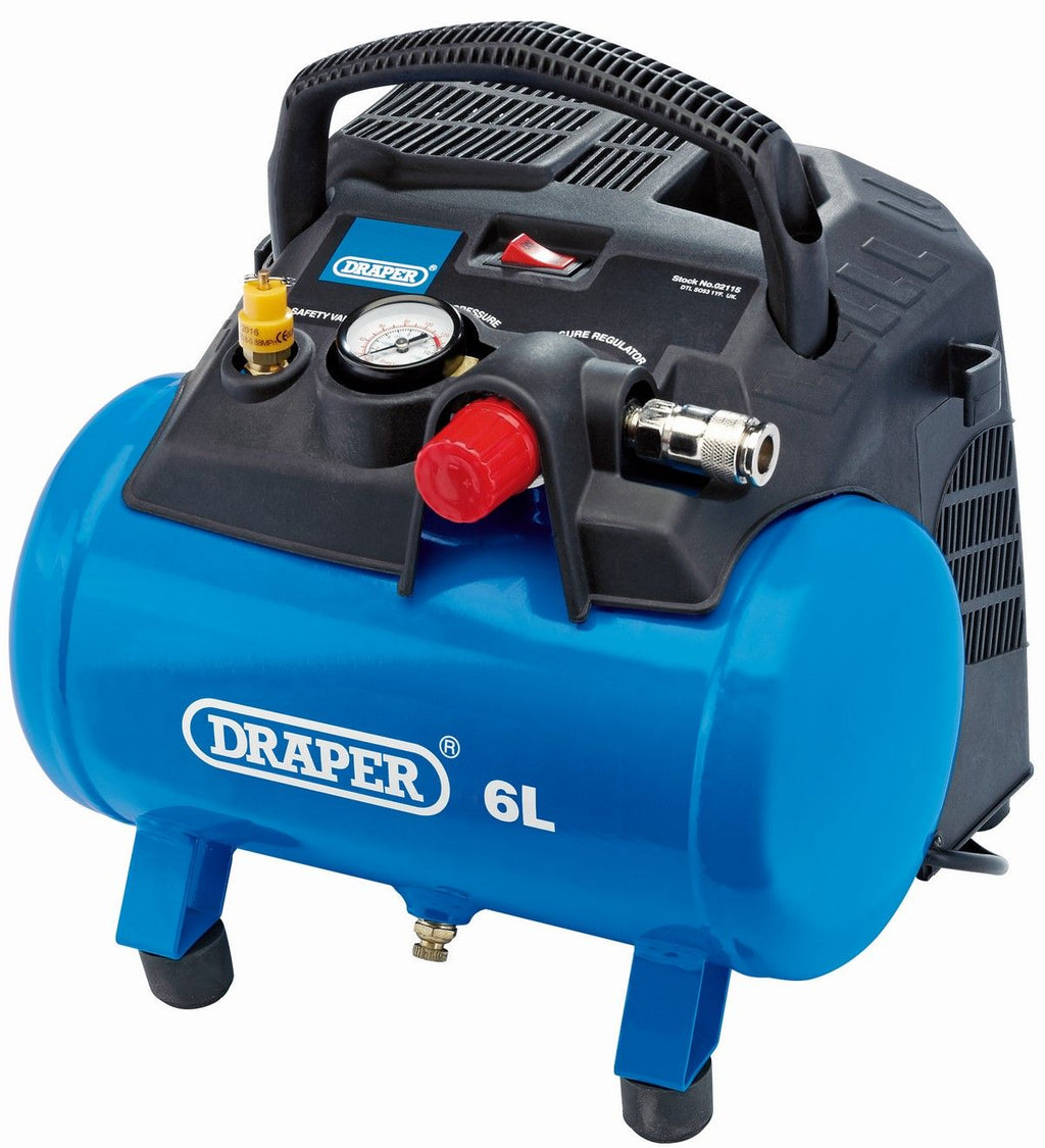 Draper Oil Free Compressor - 1.5HP, 6ltr