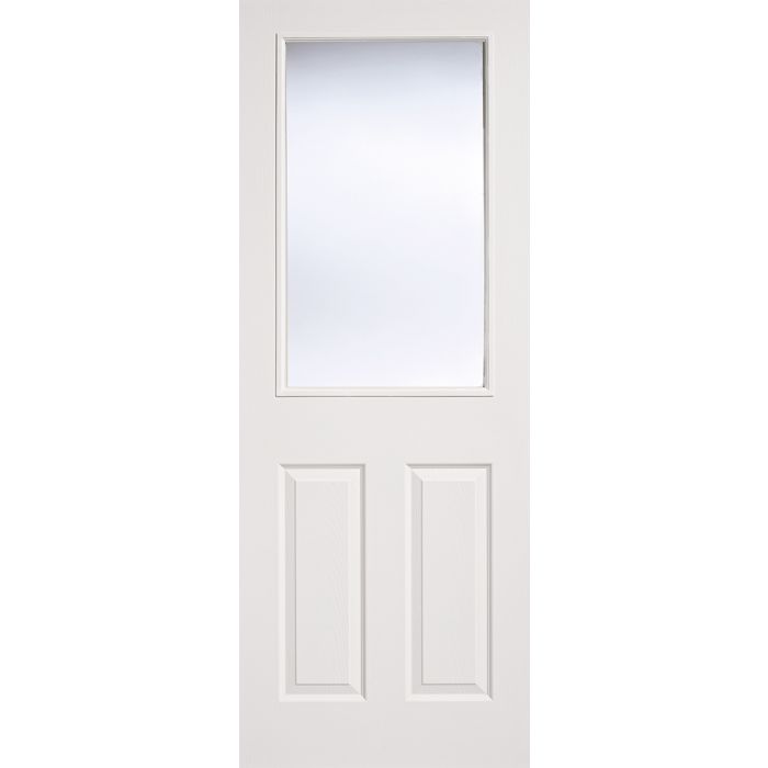 LPD Textured 2P 1L Glazed Internal Door 1981 x 686mm Primed White Composite
