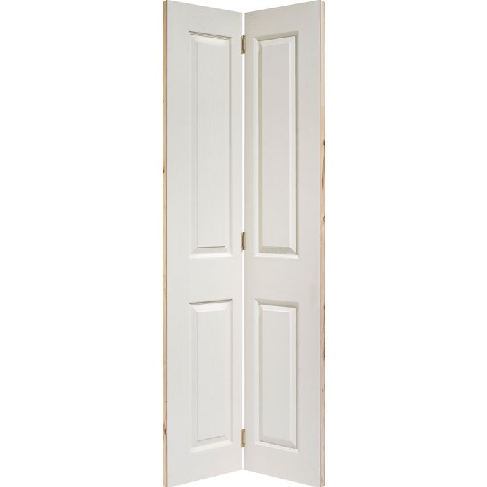LPD Textured 4P Bi-Fold Internal Door 1981 x 762mm Primed White Composite