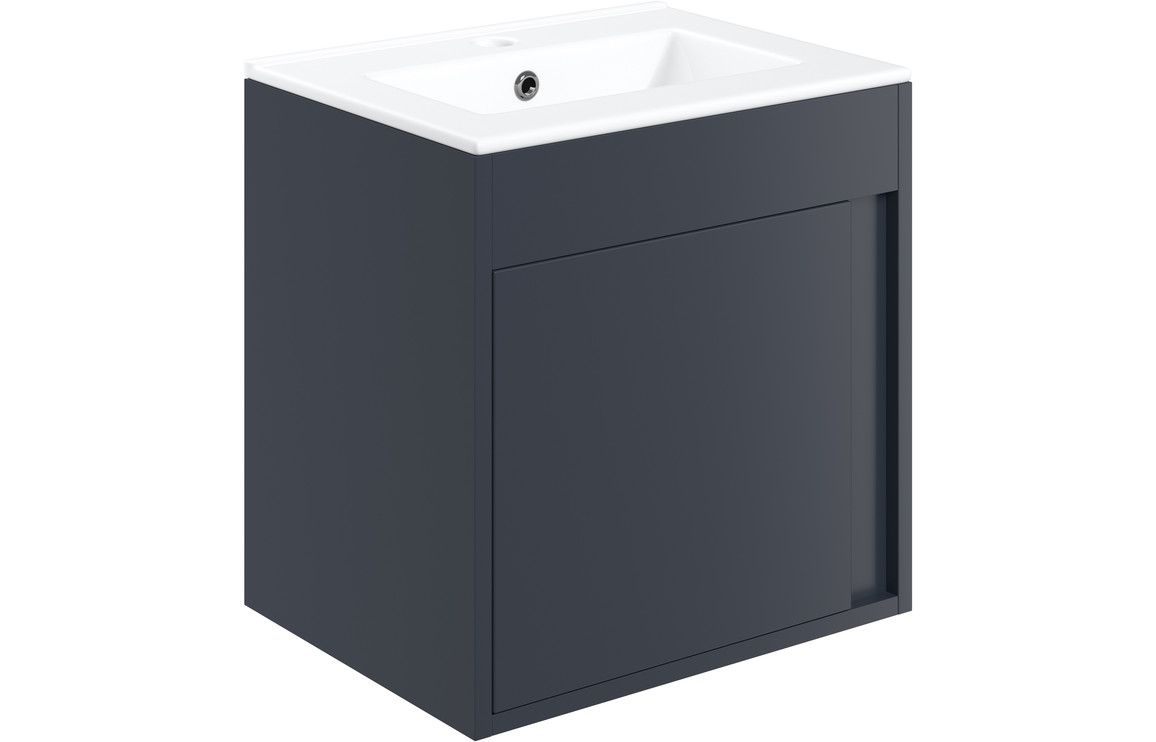 Farnham 510mm Floor Standing Unit (Basin Included) - Matt Indigo Blue