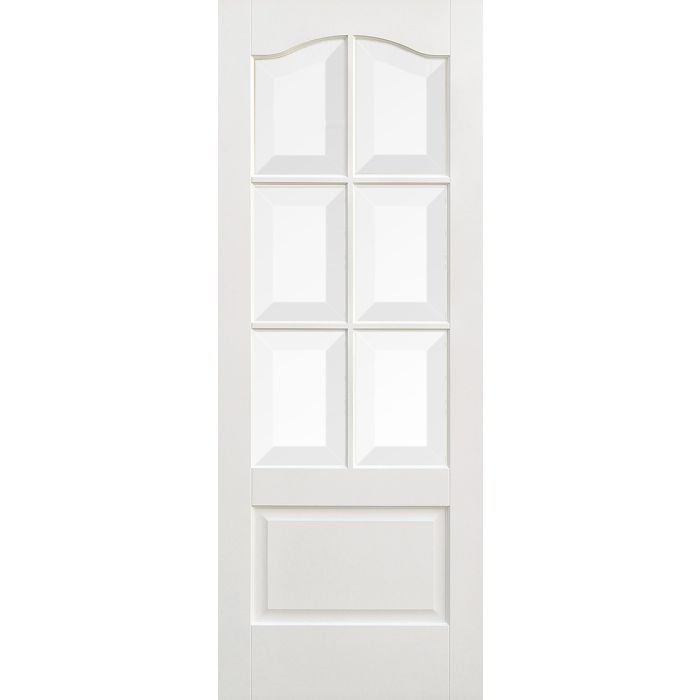 Kent Solid Core Internal Door - Primed - 6L Clear Bevelled Glazing 1981 x 838mm White WFKENCG33