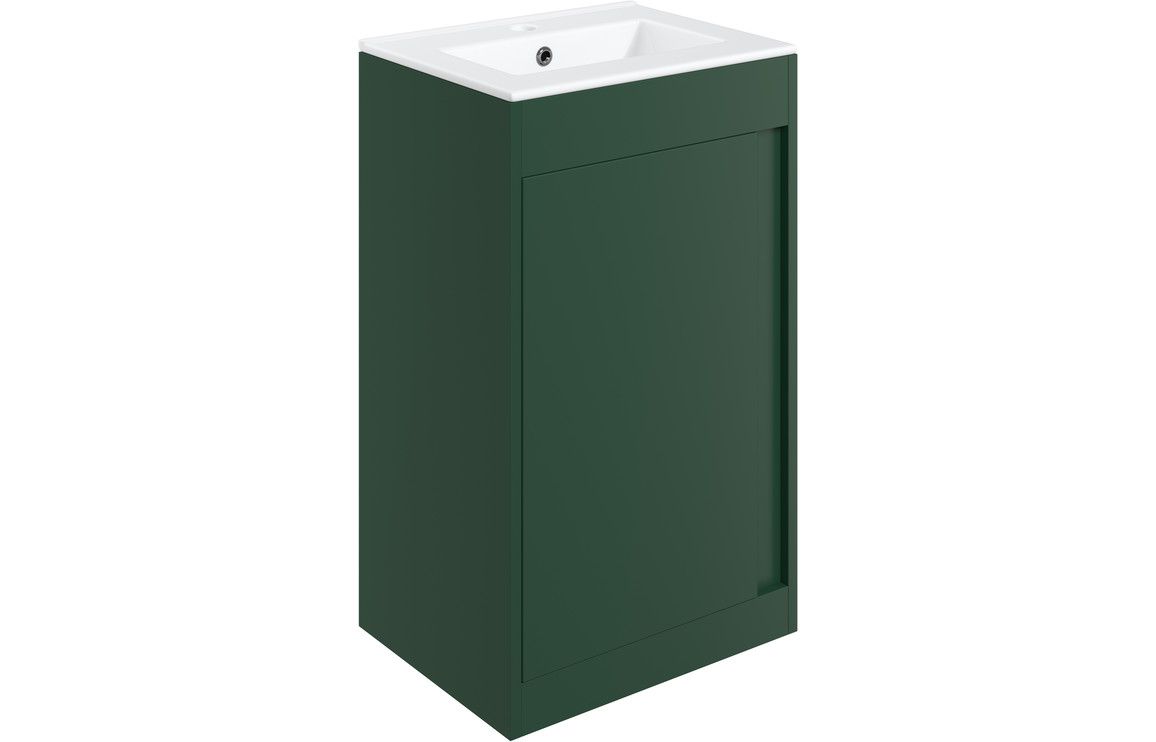 Farnham 510mm Wall Hung Unit (Basin Included) - Matt Conifer Green