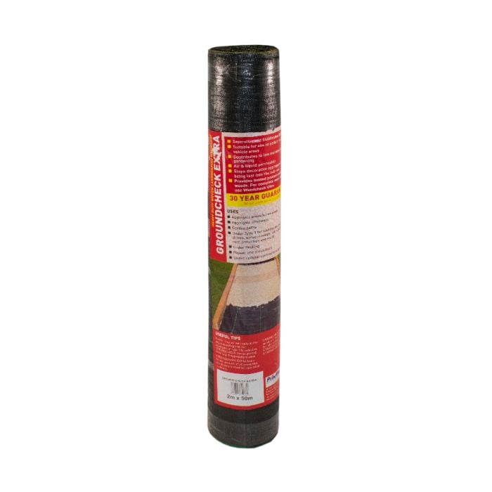 Groundcheck Extra Heavy Duty Woven Landscaping Fabric & Geotextile 1 x 12mtr - Black