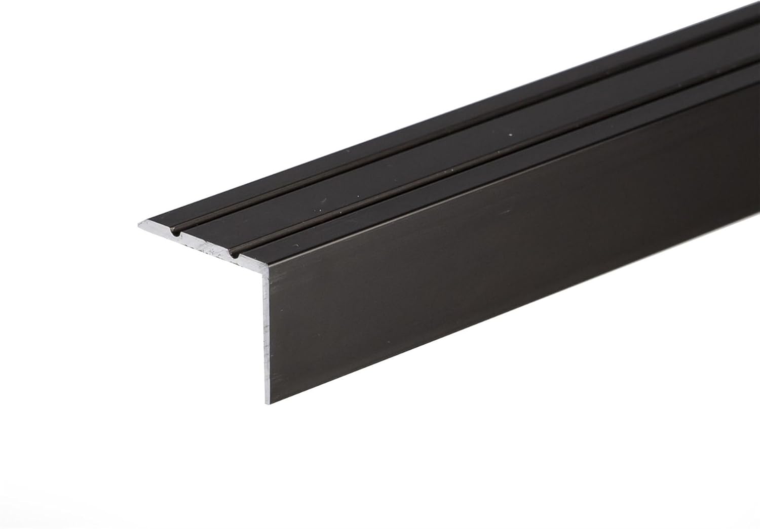 A36 25 x 20mm Anodised Aluminium Self Adhesive Stair Nosing Edge Trim Black