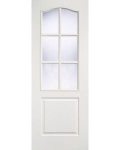 LPD Textured Classical 1P 6L Glazed Internal Door 1981 x 762mm Primed White Composite
