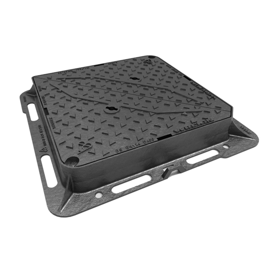 Wrekin D400 Double Tri Ductile Iron Tristar Cover & Frame - 675 x 675 x 100mm