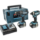 Makita 18V LXT Combi & Impact Driver Kit 2 x 5.0Ah