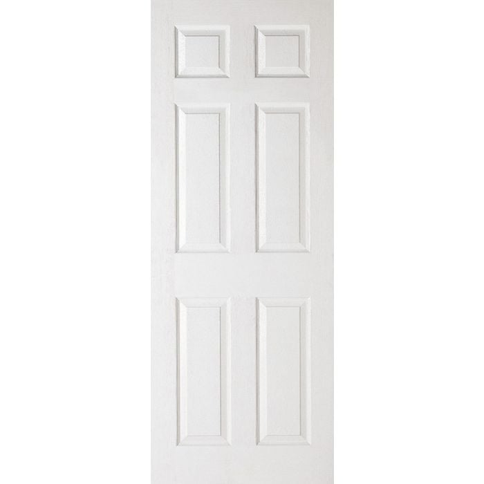 LPD Textured 6P Moulded Internal Door - Primed - 1982 x 840mm White