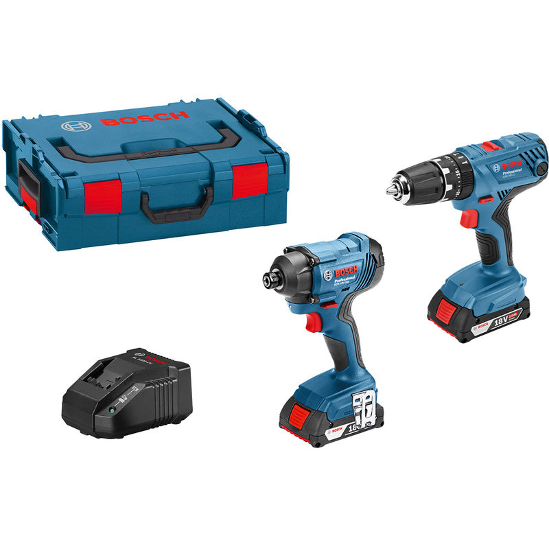 Bosch 18V Combi Drill and Impact Driver Twin Pack 2 x 2.0Ah